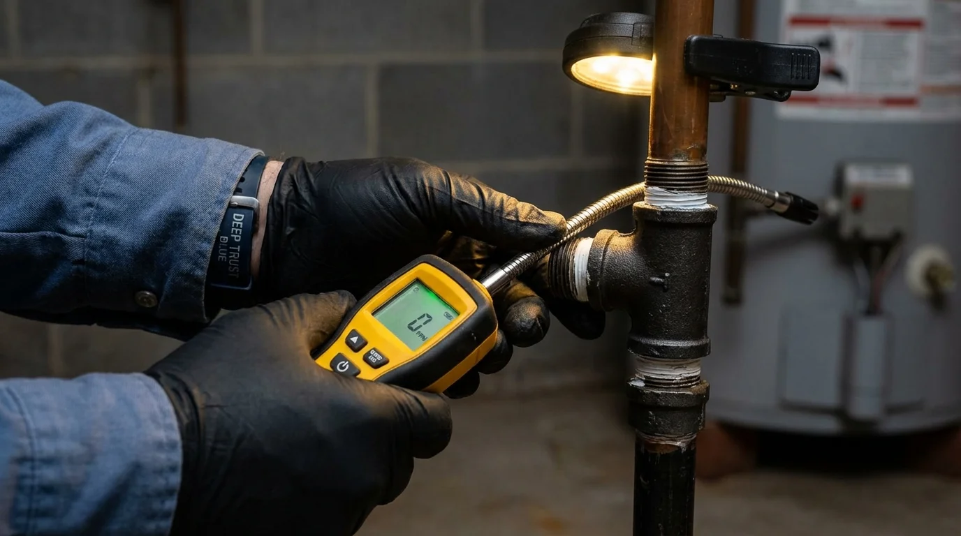 Gas leak detection with electronic sniffer by Johns Plumbing LLC in Sierra Vista